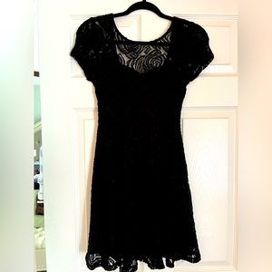 Black lace heart shaped bodice cocktail dress